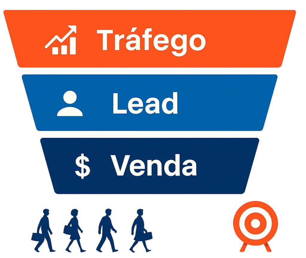 Infográfico do processo estratégico da Certus: etapas para transformar visitas em clientes com um site bem planejado