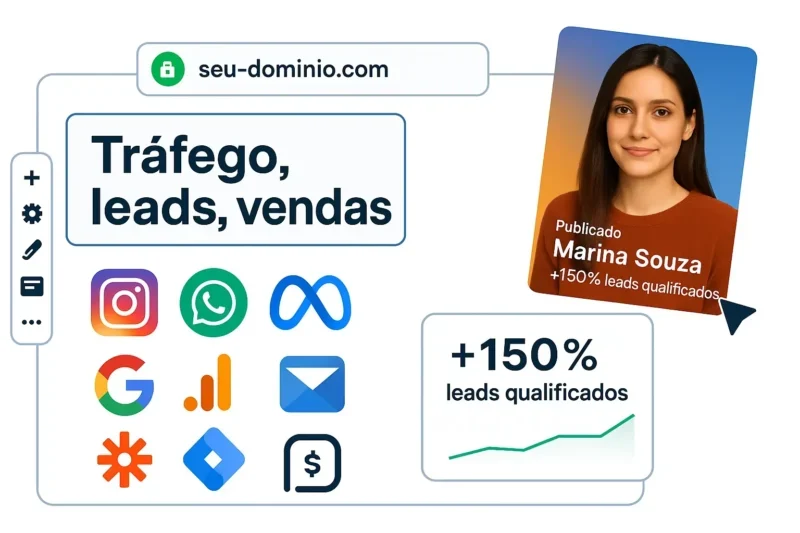 Banner principal com frase de impacto sobre criação de sites profissionais